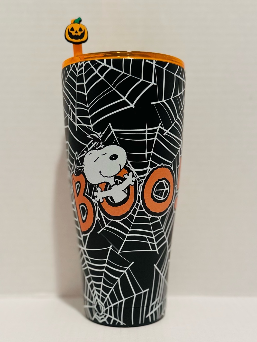Peanuts NWT Snoopy Halloween Spiderwebs Stainless Steel Tumbler